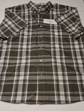 Saddlebred Olive & White Plaid Button-Down Shirt - Men